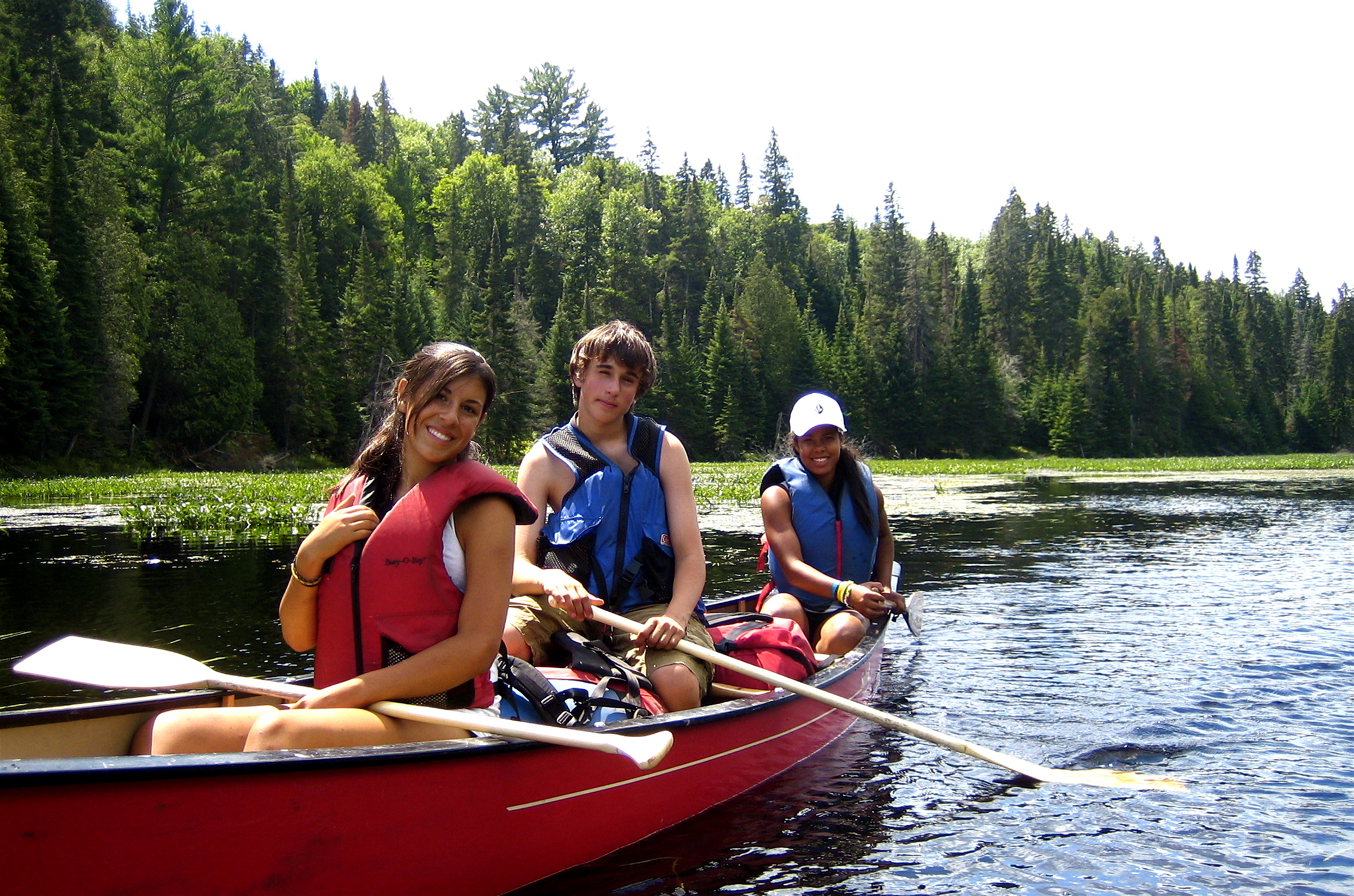 Campers in a canoe