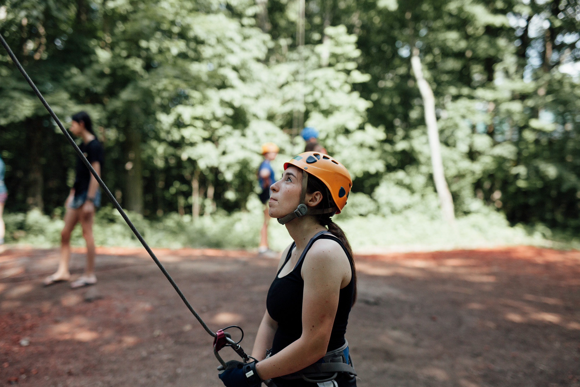 Counsellor getting ready to climb